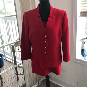 Top of the line Tahari red 2 piece suit